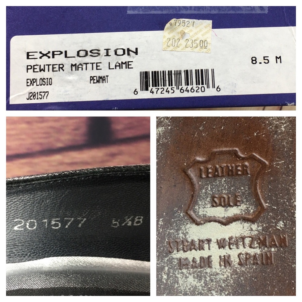 Stuart Weitzman Explosion Pewter Heels Size 8.5 - image 6